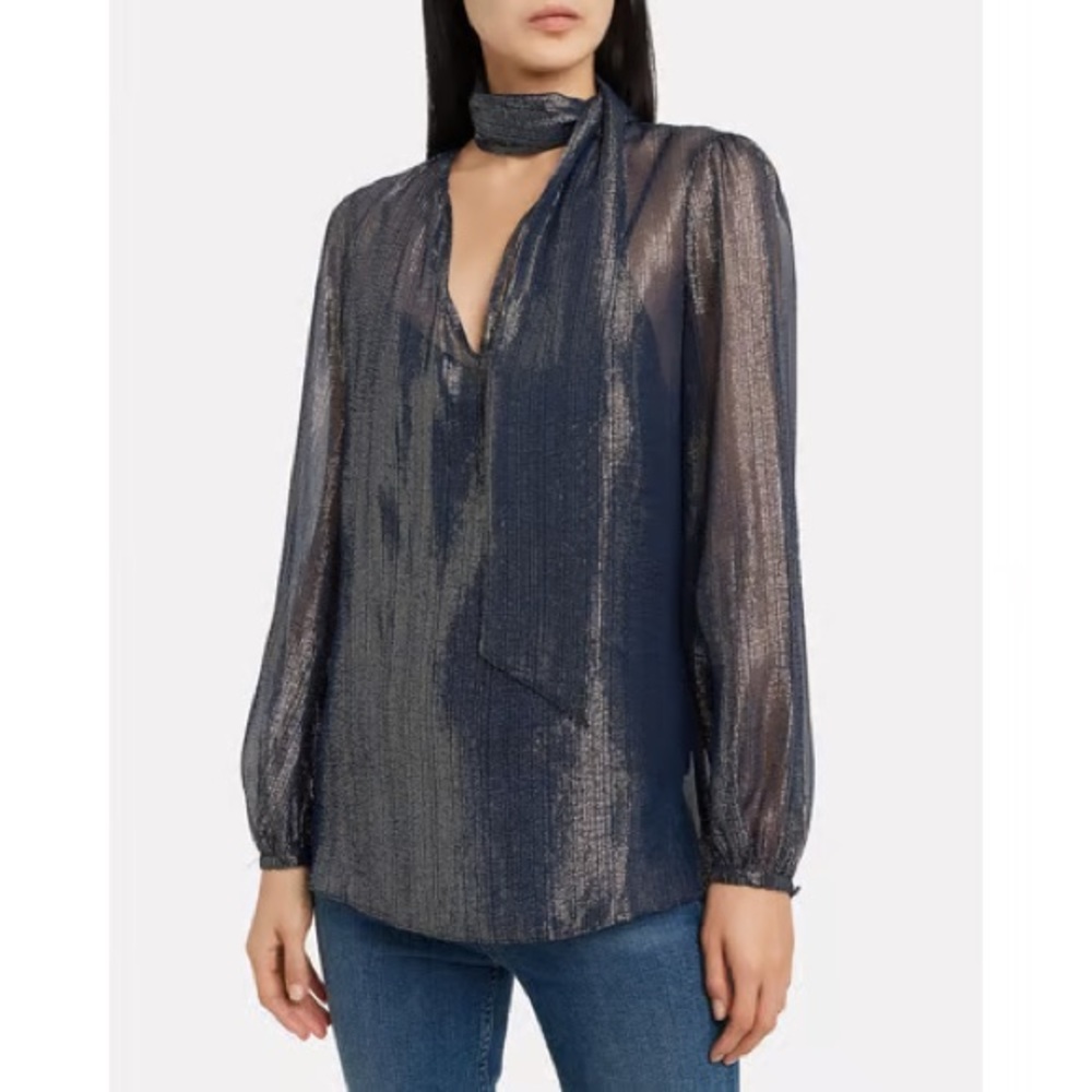 Intermix Juliet Metallic Striped Georgette